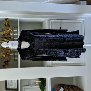 Black Crushed Velvet Dress